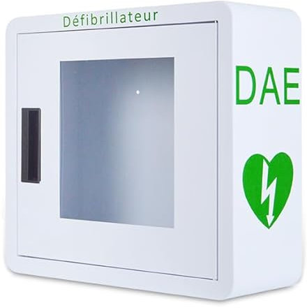 Förvaringsskåp för AED-defibrillator, hjärtdefibrillerande larmlåda med larmsystem, design med rundade hörn, lämplig för de flesta DAE-modeller, för hem,