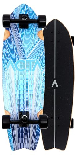 ACTA Surfskate Timber 31 – Madera Natural – Tabla de Surf de Arce de 7 Pliegues, Ideal para Principiantes e intermedios, para pumptrack, Cruising y Carving Urbano (Glitch)