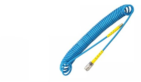 TUBO SPIRALE POLIURETANO COMPRESSORE SPIRALFLEX 8X5MM 6-12MT RACCORDI RAPIDi (LUNGHEZZA TUBO 6 METRI)