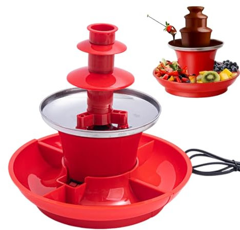 Cheese Fountain, Chocolate Fondue Fountaine - 3 Tier Cheese Fondue - Automatic Electric Parts, Accessories for Cheese, Queso, Candy and Liquor Melting