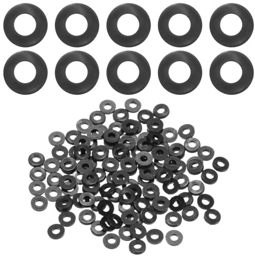 M METERXITY 120-Pack M2 Nylon Flat Washers 2x5x1mm(IDxODxT) Round Black | Plastic,Plain Washer,Fastener Sealing Spacer Gasket Ring,for Household/Commercial