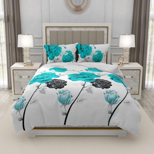 Textile Home Home Décor 4 Piece Trendy Complete Bedding Set Soft Microfiber Double - Duvet Cover, Fitted Sheet with 2 Pillow cases