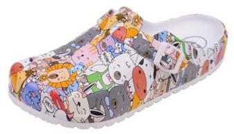 FOURZPAFAM Foam Clogs for Women and Men, Lightweight Breathable Mens Womens Clogs Shoes, Waterproof Slip Resistant Work Shoes for Garden Beach Travel and Casual Wear (Hippo, 9)
