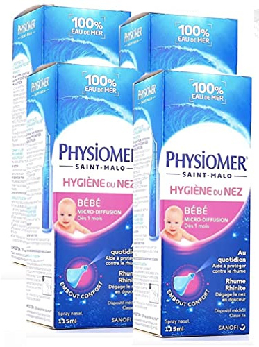 Physiomer Hygiène Nasale Nourrissons Micro-Diffusion Lot de 4 x 115ml