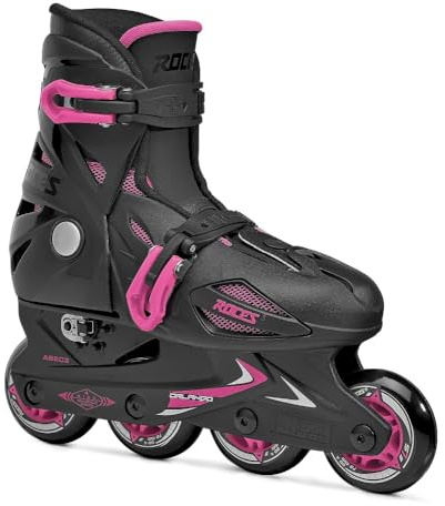 Roces Orlando, Pattino in Linea Unisex Bambina, Black/Pink, 30-35