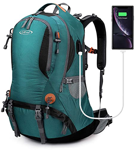G4Free Wanderrucksack Wasserdicht 50L Wanderrucksack mit Regenhülle Bergsteigen Reisen Camping Trekking Outdoor Sport für Herren Damen, dunkelgrün, L, Rucksack Backpacks
