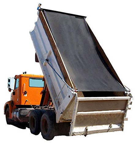 Dump Truck Mesh Tarp for Dump Trailer Cover with 6'' Pocket, 7'X12' | Reinforced Double Needle Stitch, Webbing Ripping Tearing Stop, No Rust Thicker Brass Grommets, 3 Year Warranty