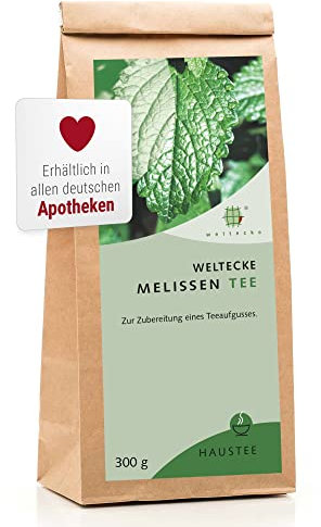 Weltecke Melissen-Tee lose 300 g | Beruhigungs-Tee in Arzneibuch-Qualität | In Deutschland kontrollierter & hergestellter Abend-Tee | Frisch-herber Zitronenmelisse-Tee zum Entspannen & Genießen