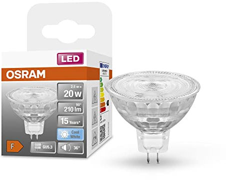 Osram Star Reflektor LED-Lampe für GU5.3-Sockel, klares Glas,Kaltweiß (4000K), 210 Lumen, Ersatz für herkömmliche 20W-Leuchtmittel, nicht dimmbar, 1-er Pack
