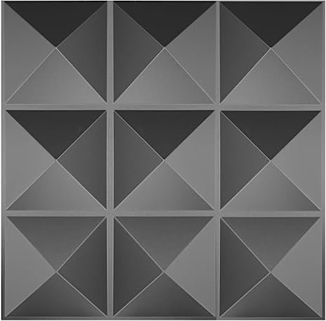 Eurodeco 3D Paneele PVC Kunststoffpaneele Wandpaneele Gaming Zimmer Wand Decke 3D Optik Pyramide (40) hochwertige & Harte PVC 3D Platten