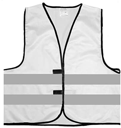 Cre9tive Warnweste BZW. Signalweste bunt mit reflektierenden Streifen- Größe L/XL, Weiss