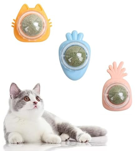 Kattmynta Boll 3, Katt Friendly, Interaktiv 360° Roterande Bollar, Yerliste Sällsta Testet, Ätbar