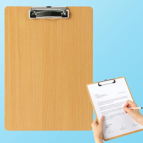 Holz Klemmbrett A4, Klemmbretter A4 mit Metallklemme Klemmbretter Schreibbrett aus Holz für Büro Wood Clipboard für die Arbeit Zeichnung Studie (1PC)