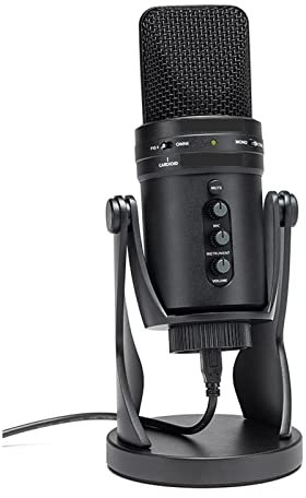Msuiiixcccc Professional USB Microphone Plug and Play with Audio Interface Ideal for Podcasting Gaming Streaming