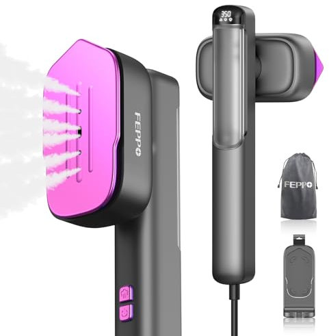 FEPPO Travel Steamer for Clothes, 110-240V Dual Voltage Handheld Clothes Steamer, 2in1 Portable Mini Steamer & Iron, 1100W Steamer Clothing, 15S Fast Heat Up, Garment Steamer for Global Travel & Home