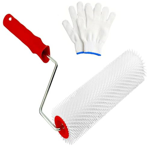 Rouleau Débulleur 23 cm, Rouleau de Sol Autonivelant, Rouleau à Pointes, Pour Dégazer les Revêtements de Sol et Lisser Les Surfaces