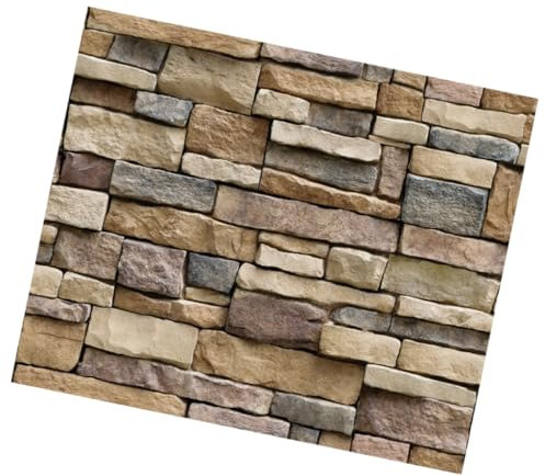 NUOBESTY Papel Tapiz De Ladrillo Con Patrón De Roca Calcomanías De Pared De Piedra Pegatinas De Pared De Piedra 3D Papel Tapiz Mural De Piedra
