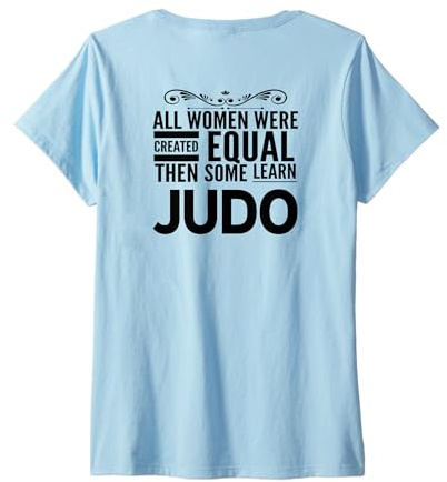 Femme Sensei Japonais pour Apprendre Le Judo pour Femme T-Shirt avec Col en V