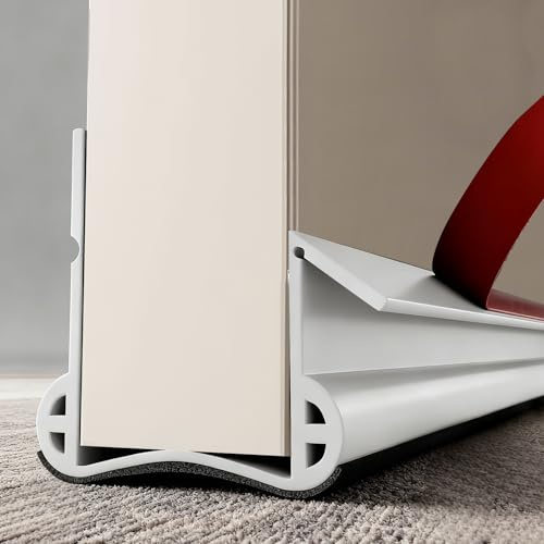 PFSLiang Bande de porte pour portes 93cm, Joint de Porte en Silicone, autocollant pour économie d'énergie, Peut être Coupé Librement, Boudin de Porte pour Isolation Acoustique(Blanc)