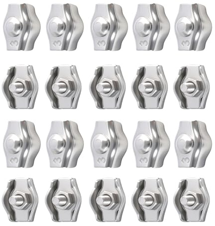 20PCS Morsetti Per Cavi In Acciaio M3, Morsetti Per Cavi In Acciaio Da 3 Mm, In Acciaio Inox, Per Fissaggio Cavi, Cavi E Morsetti Per Cavi In Acciaio Per Una Connessione Sicura Di Cavi, Stendini