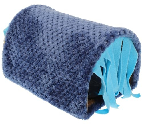 SHINEOFI Casa Túnel para Animales Pequeños Borlas Azul, Nido Escondite Transpirable para Hámster y Conejillos de Indias, Cama Suave para Jaula y Lugar de Descanso Cómodo Estilo Aleatorio