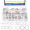 Glarks 470 Stück Aluminium Dichtungsring-Sortiment metrische Dichtungsringe O-Ringe Set 18 Größe M6-M24 Hydraulic Plumbing Dichtungen Dichtungssatz für Reparatur Autos Sanitär Werkstatt Hydraulik