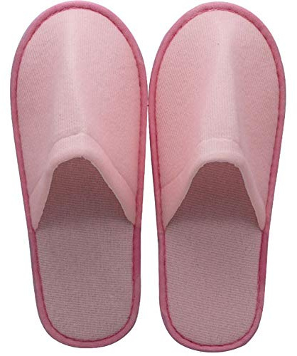 Uni-Wert 10 par engångstofflor SPA hotelltofflor unisex vuxna engångstofflor frottétofflor, ROSA, 37/44 EU