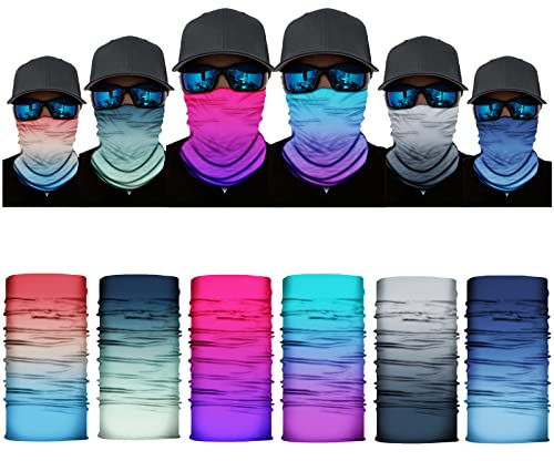 Fascia Bandana,TAIYUNWEI Copricapo Multifunzione Bandana Foulard Scaldacollo Fazzoletto da Collo Fascia Elastico,Maschera Sciarpa Senza Cuciture Multifunzionale per Yoga,Motociclismo(6-Pezzi-Pendenza)