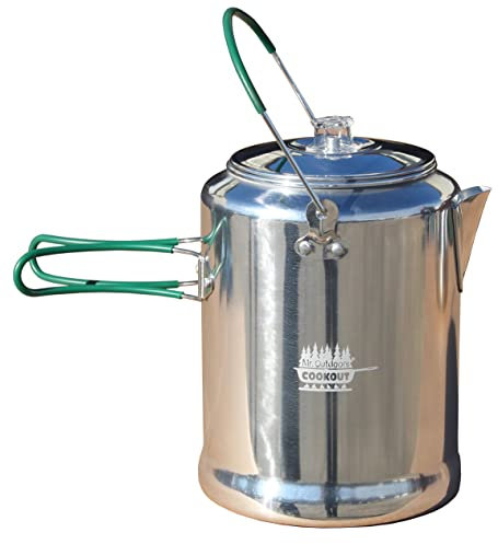 King Kooker Mr. Outdoors Cookout - Percolador de café de aluminio para 20 tazas