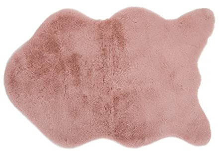 Gözze - Eleganter und Weicher Teppich aus Kunstleder, 60 x 90 cm - Altrosa