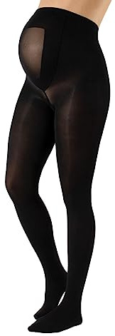 CALZITALY Opaque Maternity Tights, Micoriber Pregnancy Pantyhose | S, M, L, XL, XXL, 3XL, 4XL | 100 DEN | Made in Italy (XXL, Black)