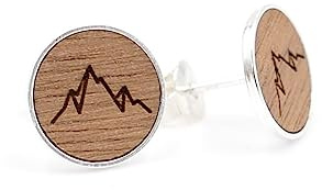 Ohrstecker Berg aus 925er Silber und Walnussholz | Holz Ohrringe | handgefertigt in Deutschland