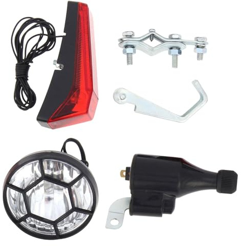 Fancyes Dynamo Bike Light Set Friction Generator Simple Installation Waterproof Replacement Universal Safe Eco Friendly Tail Lights, Style B, as described