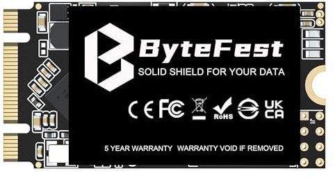 ByteFest SSD Festplatte 64GB M.2 2242 NGFF SATA III Interne SSD für PC und Laptop, B+M Key (22x42mm)