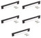 Emuca - Lot von 5 Möbelgriffe, L221mm, 192mm Achsenabstand, Aluminium, Schwarz lackiert