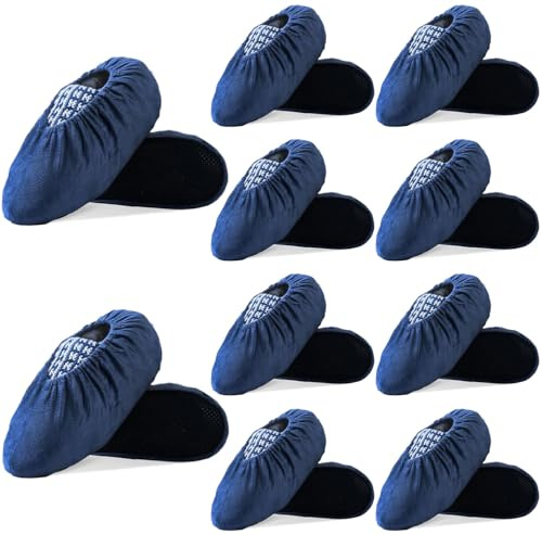 WUFANC 10 Paia Copriscarpe Lavabili - Copri Scarpe da Casa sono Antiscivolo Resistenti All'usura, Lavabili in Lavatrice - Copriscarpe Casa Ospiti Adatti per Diverse Aree Come Pavimenti