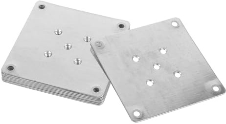 HOUDERCO Piastre di Fissaggio per Chair Leg in Metallo Zincato Argento Design a 5 Fori, Set da 8 Pezzi per Mobili, Garantiscono Connessione Stabile e Sicura in Modifiche e Forniture