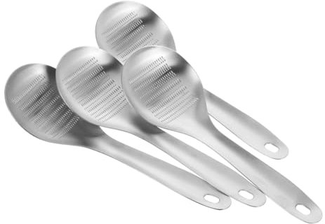 UTHCLO 4 Pièces Moulin à Gingembre Cuillère à Broyer Râpe Cuillère à Fromage Broyeur De Noix Cuillère Passoire Moulin à Épices Petite Râpe Cuillère à Fentes Acier Inoxydable Silver