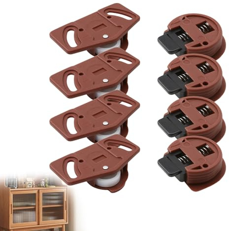 Pack 4 Uds Kit Puertas Correderas Armario pour Rieles de Muebles y Roperos | Ruedas para Puertas Correderas Ajustables y Silenciosas, Guia Puerta Corredera Suelo y Techo, Herrajes Puertas Correderas