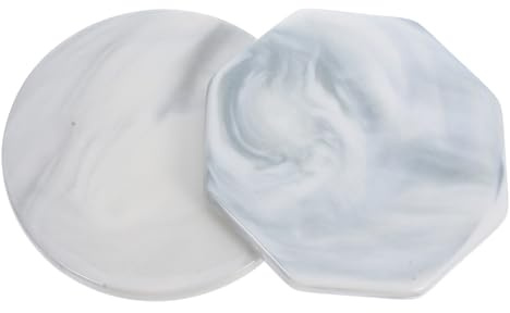 PHENOFICE 2 Placas Soporte para Sello de Lacre de Cerámica Jaspeada, Resistentes al Calor, Antiadherentes, Posavasos Multifuncional para Manualidades y Protección de Superficies