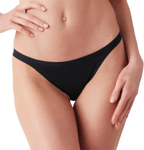 Intimitaly Tanga in Cotone Bielastico, Bordi Extracomfort, Morbido Bielastico, Confezione da 6 Pezzi, Certificazione Oeko-Tex (IT, Testo, M, Regular, Regular, 6 Nere)