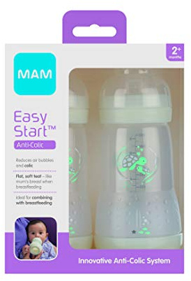 MAM Easy Start/Anti-Colic Feeding Bottles, Size 2 Teat, 2x260 ml