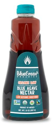BLUE GREEN ORGANICS 32 oz Raw Blue Agave | USDA Organic Natural Sweetener