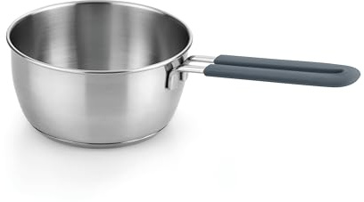 BRA Master | Cazo 16 cm, acero inoxidable, Sin Antiadherente, Sin PFOA, Full Induction, Apta para todo tipo de Cocinas, Asas acero inoxidable recubiertas de Silicona