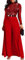 VERWIN Damen-Overall, Patchwork-Overlay, Pailletten, verziert, hohe Taille, Langarm, Rot, Medium