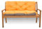 Sitzkissen für Hollywoodschaukel - Sitzbank mit Rückenlehne - Gartenschaukel Kissen - Bankkissen Outdoor (180 x 60 x 50, Orange)