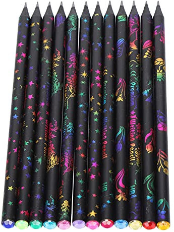 12 Stück Blackwood HB Bleistift mit Eingelegten Strasssteinen,Schreiben Zeichnen Schule Bürobedarf