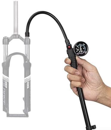 Pompe à haute pression, gonfleur haute pression 300 psi, pompe à choc pour amortisseur arrière et fourche de suspension, VTT et vélo de route (noir)