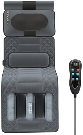 Materasso massaggiante riscaldante, per tutto il corpo, con calore, impacco caldo lombare, cuscino pieghevole a 9 modalità per alleviare il dolore, tappetino per massaggio completo
