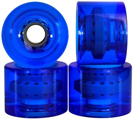 Cal 7 Longboard Skateboard 70mm Solid Gel Colors Wheels (Set of 4) - Gel Blue